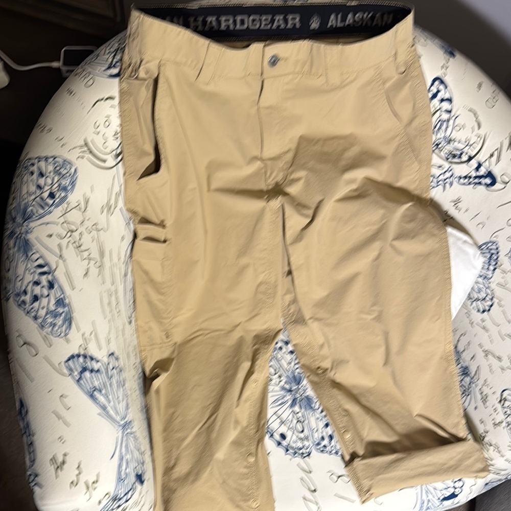 NWOT Alaskan Hardgear Women's Tan, Adjustable Length Boot Cut Pants 34x30